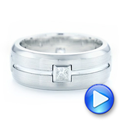 14k White Gold 14k White Gold Diamond Wedding Band - Video -  102373 - Thumbnail