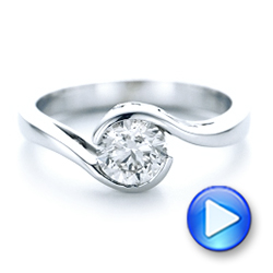 18k White Gold 18k White Gold Custom Wrapped Diamond Engagement Ring - Video -  102376 - Thumbnail