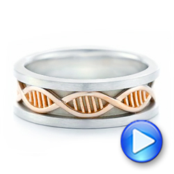 14k Rose Gold And 18K Gold 14k Rose Gold And 18K Gold Double Helix Two-tone Wedding Band - Video -  102384 - Thumbnail