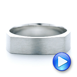 14k White Gold 14k White Gold Custom Men's Squared Wedding Band - Video -  102398 - Thumbnail