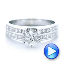  Platinum Platinum Custom Princess Cut Diamond Engagement Ring - Video -  102399 - Thumbnail