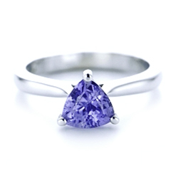 14k White Gold Custom Solitaire Purple Sapphire Engagement Ring - Video -  102401 - Thumbnail