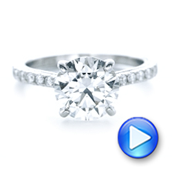 14k White Gold 14k White Gold Custom Diamond Engagement Ring - Video -  102402 - Thumbnail