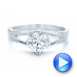  Platinum Custom Diamond Engagement Ring - Video -  102405 - Thumbnail