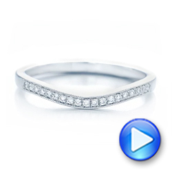 14k White Gold Custom Diamond Wedding Band - Video -  102406 - Thumbnail