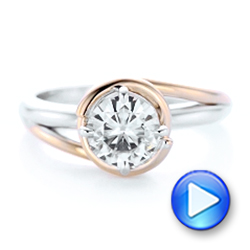  18K Gold And 14k Rose Gold 18K Gold And 14k Rose Gold Custom Two-tone Solitaire Diamond Engagement Ring - Video -  102407 - Thumbnail