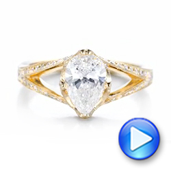18k Yellow Gold Custom Diamond Engagement Ring - Video -  102412 - Thumbnail