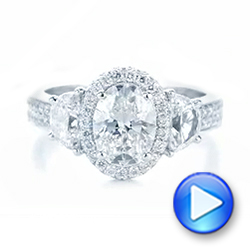 14k White Gold 14k White Gold Custom Diamond Engagement Ring - Video -  102415 - Thumbnail