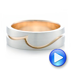  18K Gold And 18k Rose Gold 18K Gold And 18k Rose Gold Custom Two-tone Men's Wedding Band - Video -  102417 - Thumbnail