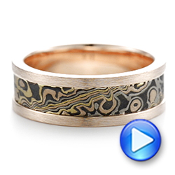 Custom Men's Mokume Wedding Band - Video -  102419 - Thumbnail