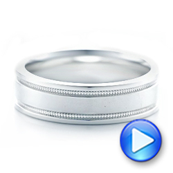 14k White Gold 14k White Gold Custom Men's Wedding Band - Video -  102423 - Thumbnail