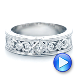 18k White Gold 18k White Gold Custom Diamond Wedding Band - Video -  102426 - Thumbnail