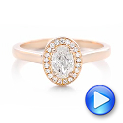 18k Rose Gold 18k Rose Gold Custom Diamond Engagement Ring - Video -  102432 - Thumbnail