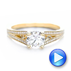 14k Yellow Gold And Platinum 14k Yellow Gold And Platinum Custom Two-tone Diamond Engagement Ring - Video -  102433 - Thumbnail