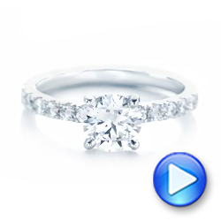 14k White Gold 14k White Gold Custom Diamond Eternity Engagement Ring - Video -  102440 - Thumbnail