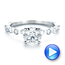  Platinum Custom Tension Set Diamond Engagement Ring - Video -  102451 - Thumbnail