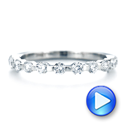 18k White Gold 18k White Gold Custom Tension Set Diamond Wedding Band - Video -  102452 - Thumbnail