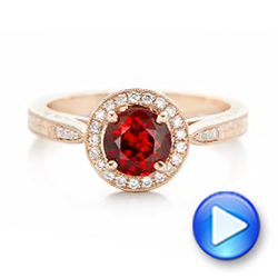 18k Rose Gold 18k Rose Gold Custom Ruby And Diamond Engagement Ring - Video -  102453 - Thumbnail