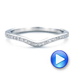 14k White Gold Custom Diamond Wedding Band - Video -  102454 - Thumbnail