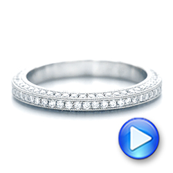  Platinum Custom Pave Diamond Wedding Band - Video -  102455 - Thumbnail
