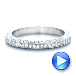 18k White Gold 18k White Gold Custom Pave Diamond Wedding Band - Video -  102455 - Thumbnail