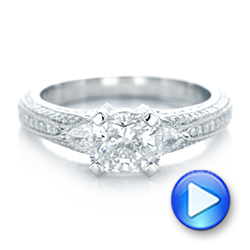  Platinum Custom Diamond Engagement Ring - Video -  102457 - Thumbnail