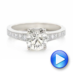 18k White Gold 18k White Gold Custom Diamond Engagement Ring - Video -  102462 - Thumbnail