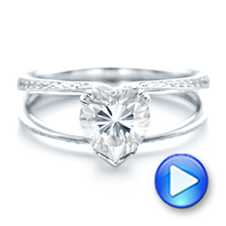  Platinum Platinum Custom Diamond Engagement Ring - Video -  102463 - Thumbnail