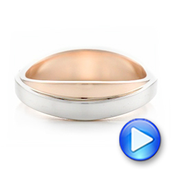 14k Rose Gold And 18K Gold 14k Rose Gold And 18K Gold Custom Two-tone Men's Wedding Band - Video -  102467 - Thumbnail