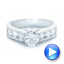  Platinum Custom Diamond Engagement Ring - Video -  102470 - Thumbnail