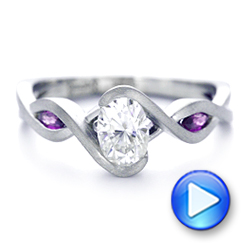  Platinum Platinum Custom Diamond And Purple Sapphire Engagement Ring - Video -  102472 - Thumbnail