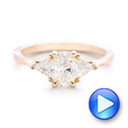 18k Rose Gold 18k Rose Gold Custom Three Stone Engagement Ring - Video -  102473 - Thumbnail