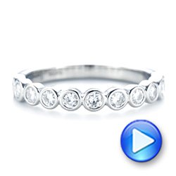  Platinum Platinum Custom Bezel Set Diamond Wedding Band - Video -  102474 - Thumbnail
