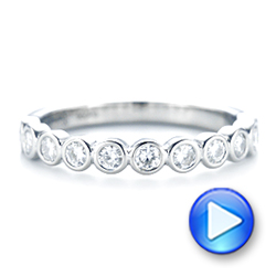 18k White Gold 18k White Gold Custom Bezel Set Diamond Wedding Band - Video -  102474 - Thumbnail