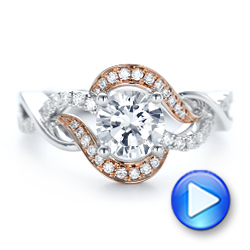 14k White Gold And 14K Gold Twist Diamond Engagement Ring - Video -  102489 - Thumbnail