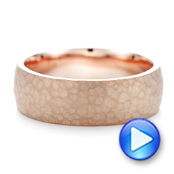  14K Gold Men's Wedding Band Hammered Matte Finish - Video -  102502 - Thumbnail