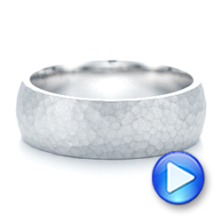  Platinum Platinum Men's Hammered Matte Finish Wedding Band - Video -  102503 - Thumbnail