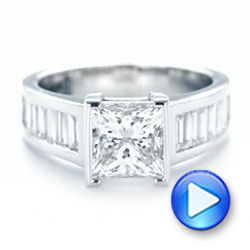  Platinum Platinum Custom Princess Cut Diamond Engagement Ring - Video -  102536 - Thumbnail