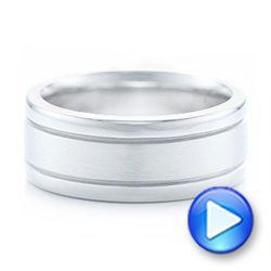 14k White Gold 14k White Gold Custom Men's Wedding Band - Video -  102538 - Thumbnail