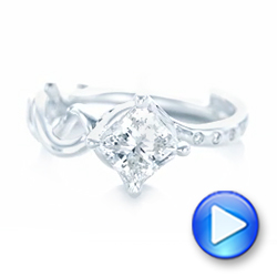  14K Gold Custom Diamond Engagement Ring - Video -  102543 - Thumbnail