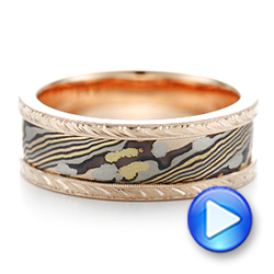 Mokume Men's Wedding Band - Video -  102546 - Thumbnail