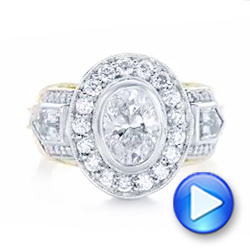 18k Yellow Gold And 14K Gold 18k Yellow Gold And 14K Gold Custom Two-tone Diamond Engagement Ring - Video -  102549 - Thumbnail