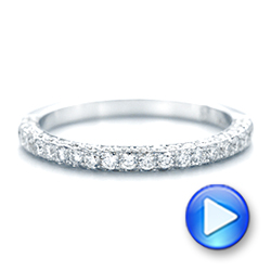 18k White Gold 18k White Gold Pave Diamond Wedding Band - Video -  102559 - Thumbnail