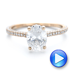14k Rose Gold Oval Diamond Engagement Ring - Video -  102561 - Thumbnail