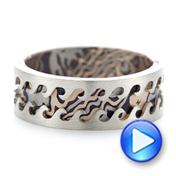 Wave Mokume Men's Wedding Band - Video -  102562 - Thumbnail