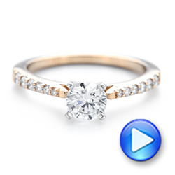 18k Rose Gold And Platinum 18k Rose Gold And Platinum Diamond Engagement Ring - Video -  102584 - Thumbnail