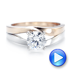 14k Rose Gold And 14K Gold Custom Two-tone Diamond Engagement Ring - Video -  102587 - Thumbnail