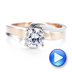 18k Rose Gold And Platinum 18k Rose Gold And Platinum Custom Two-tone Wrap Diamond Engagement Ring - Video -  102588 - Thumbnail