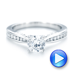 14k White Gold Custom Diamond Engagement Ring - Video -  102590 - Thumbnail