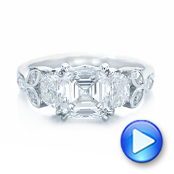 18k White Gold 18k White Gold Custom Diamond Engagement Ring - Video -  102594 - Thumbnail